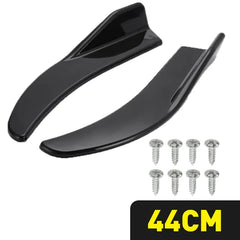 Universal Black Carbon Fiber Car Bumper Spoiler Set
