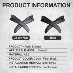 Universal Black Carbon Fiber Car Bumper Spoiler Set