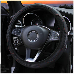 Carbon Fiber Sports Car Steering Wheel Cover – No Inner Ring, Universal 38cm