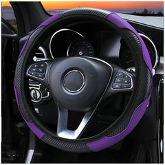 Carbon Fiber Sports Car Steering Wheel Cover – No Inner Ring, Universal 38cm